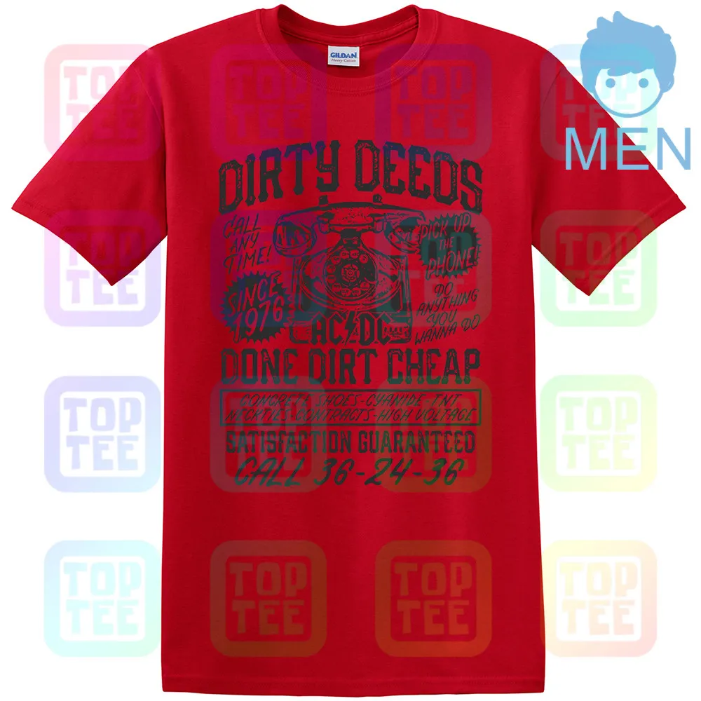 AC/DC Dirty deades Dirt дешево взрослая футболка тяжелый металл музыка - Цвет: MEN-RED