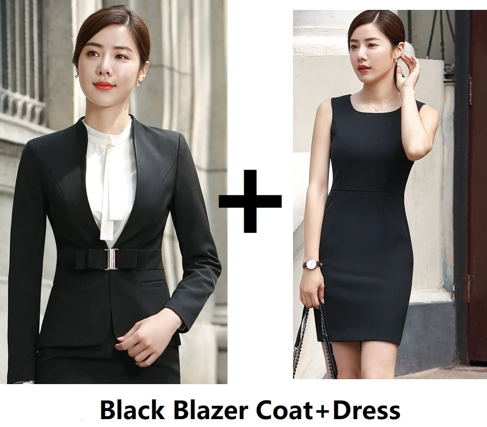 Black Dress Suits Модные винные официальные костюмы, дизайнерские профессиональные брючные костюмы с пиджаком и брюками для женщин, Офисная Рабочая одежда, блейзеры, комплекты - Цвет: Black Dress Suits