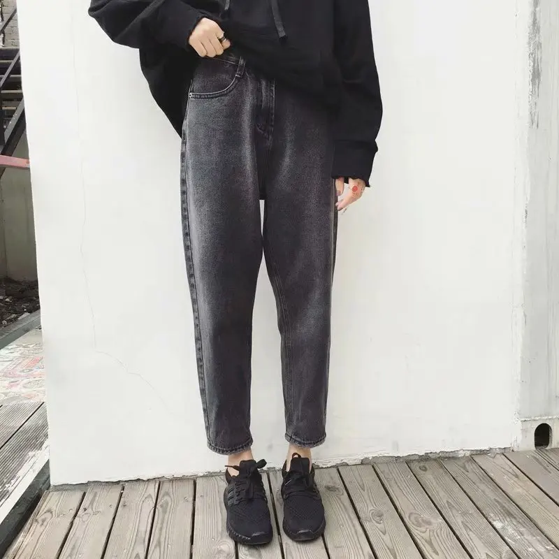 2019 осень-зима Новый джинсы для женщин Женский Уличная свободные высоком каблуке
