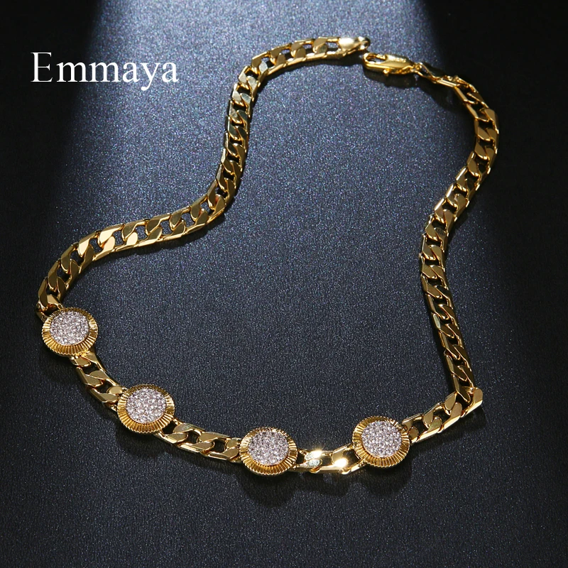 Emmaya роскошное золотое ожерелье для женщин и девочек модное массивное с