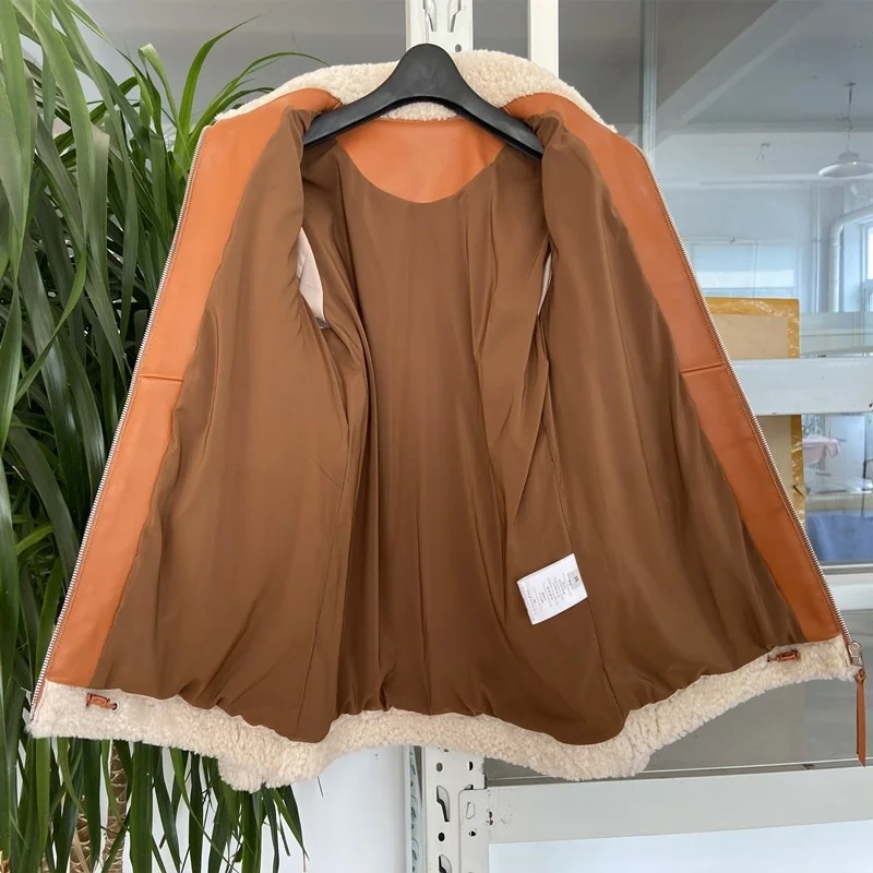 

Factory High Quality Beat Price Men Shearling Jacket Male Lamb Fur Genuine Leather Jacket 100% Natural Fur Coat Winter Warm