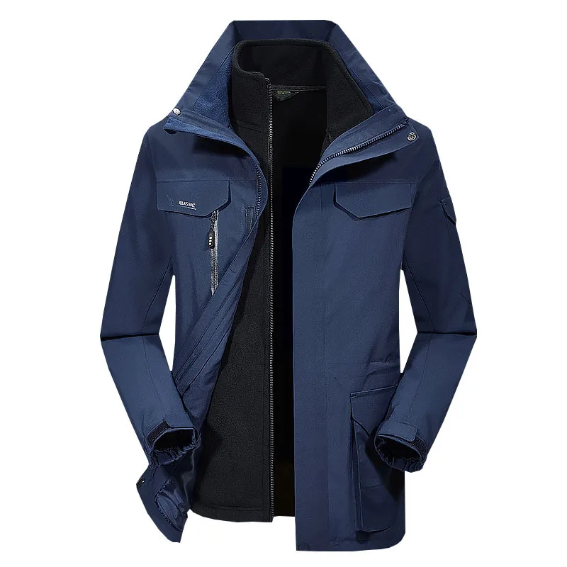 Осенне зимние мужские и женские уличные куртки съемный костюм из двух частей