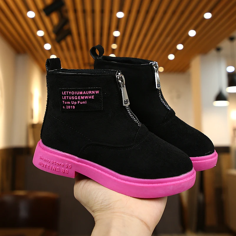 Детские однотонные сапоги для маленьких девочек детская обувь принцессы теплые