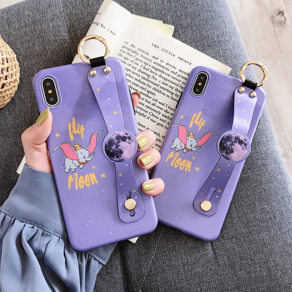 Милый мультяшный защитный чехол для iPhone 11 Pro Max X XR XS чехлы из ТПУ 7 8 Plus 6S с ремешком