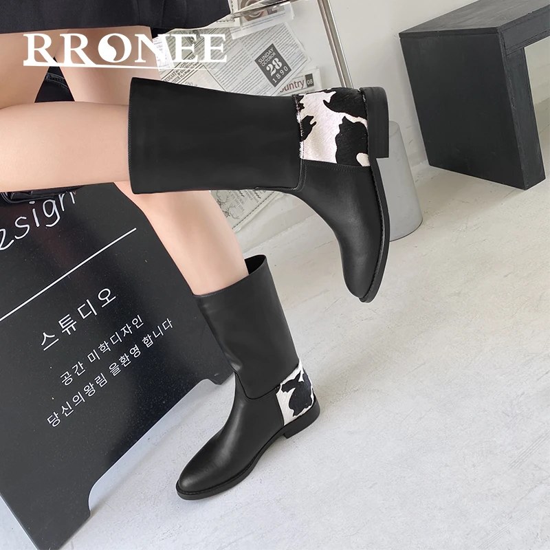 

Korean simple Chelsea boots women winter embossed skin fried street flat tide