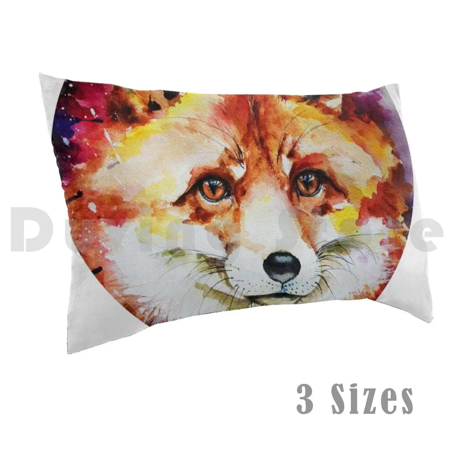 

Red Fox Pillow Case DIY 50x75 Red Fox Animal Animals Watercolor Isabel Salvador Fur Colorful Color Eyes Brown