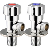 chrome polishing full copper a pair of hot and cold angle valves with stainless steel covers for home kitchen bathroom