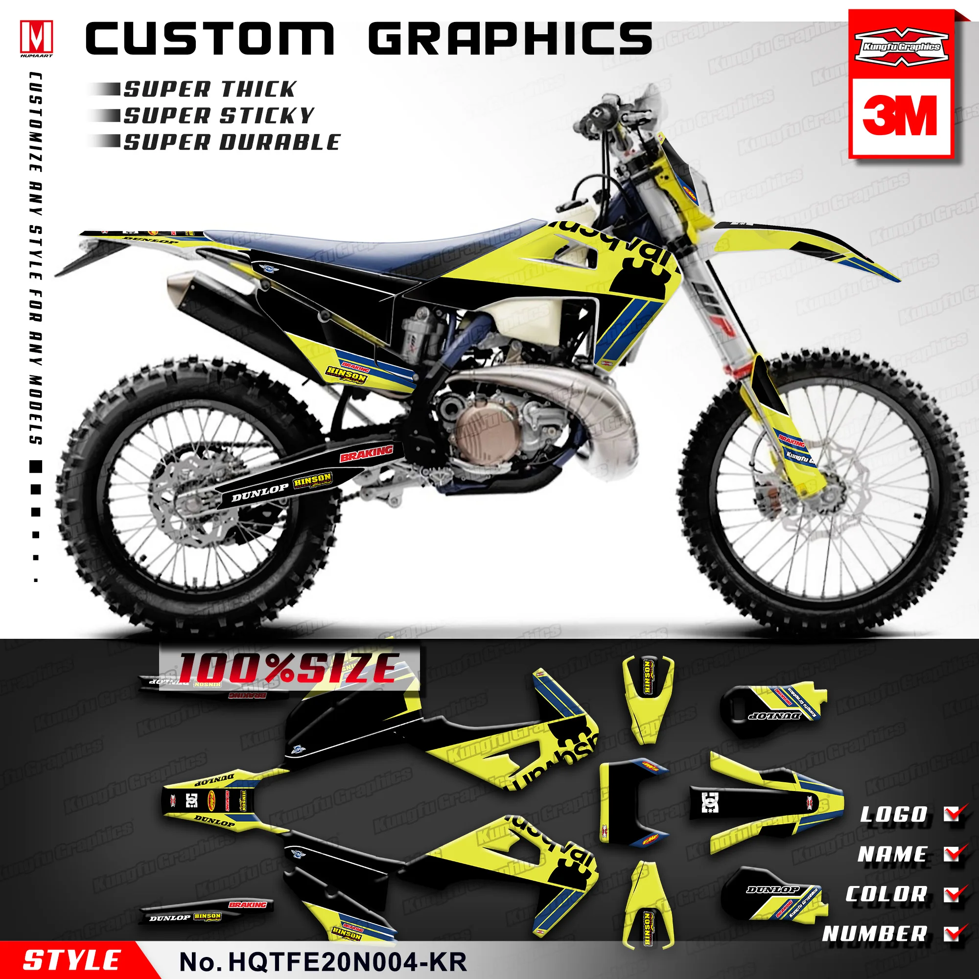 KUNGFU GRAPHICS Enduro мотоциклетная наклейка MX Decal Kit Graphic for TE 150i 250i 300i FE250 FE350 FE450 FE501 2020 2021 2022