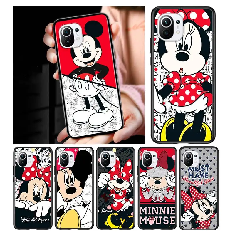 

Red disney mickey cute for Xiaomi Mi 11 Lite 10T Note10 Ultra 5G 9 9T SE 8 A3 A2 A1 6X Pro Play F1 5G Black Phone Case