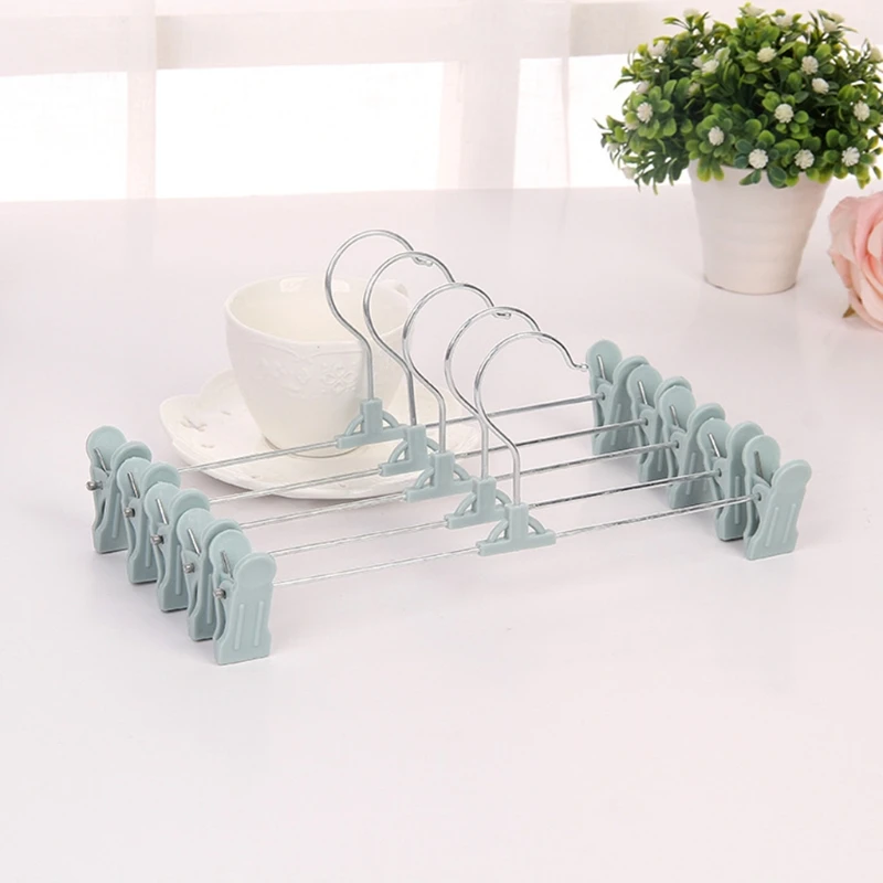

Trouser Hangers 10 Pack Skirt Hangers with Adjustment Plastic Grip Pant Hangers for Heavy Duty Durable Space Saving