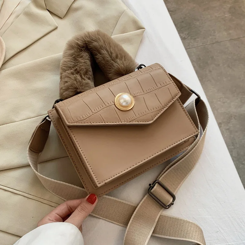 

Fashionable texture women's small bags in the spring of 2021 popular texture single shoulder messenger portable small square bag