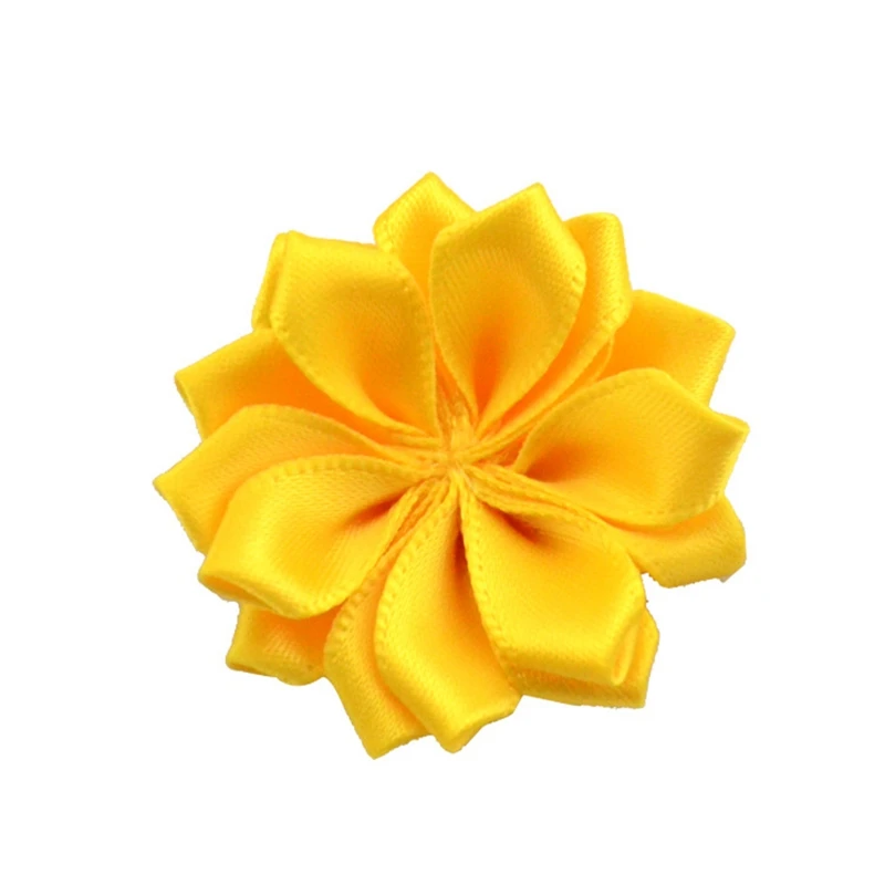 40-10pcs Nishine 1," 10 шт./лот 16 Petaled атлас с розочками лента цветы с жемчужной кнопкой используется для повязка на голову" сделай сам "заколки аксессуары для волос - Цвет: 40-10pcs