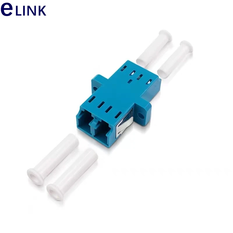 25pcs50pcs100pcs200pc400pcs LC duplex fiber optic adapter SC footprint blue fiber coupler DX connector UPC SM free shiping 0.2db