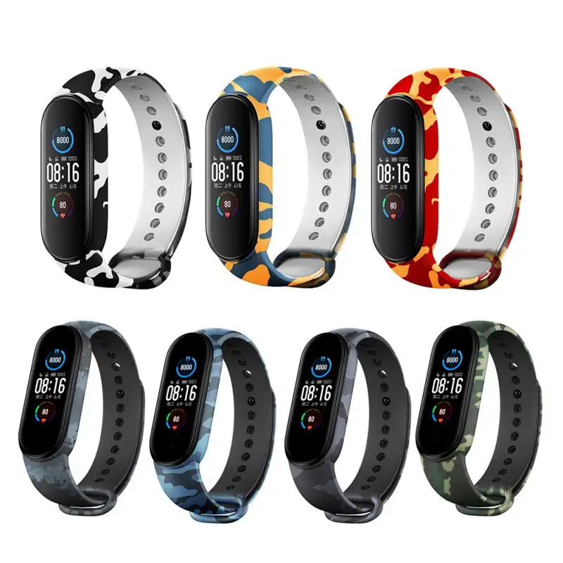 

Модный Камуфляжный ремешок для Xiaomi Miband 6, силиконовый сменный Браслет для Mi Band 6, браслет из ТПУ, аксессуары для часов