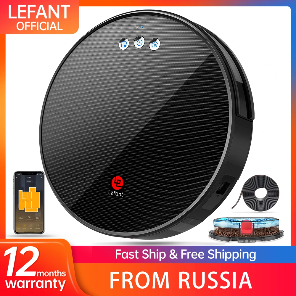 

Lefant U180 2021 New Robot Vacuum-Mop Vacuum Cleaner 2 Sweeping Mopping Robot Boundary Strips Included, Automatically charging