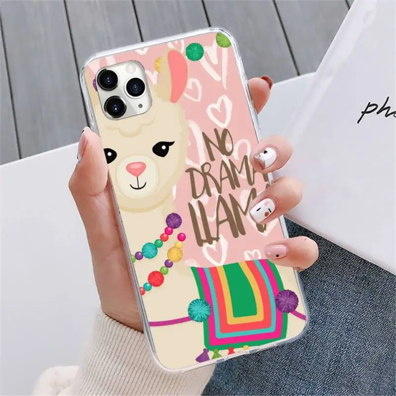 

Cute Love Heart Lama Llama Alpacas Animal Phone Case For iphone 12 5 5s 5c se 6 6s 7 8 plus x xs xr 11 pro max mini