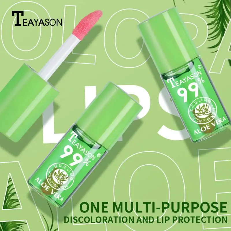1 шт. алоэ меняющий цвет блеск для губ образец воды увлажняющий долговечный легко