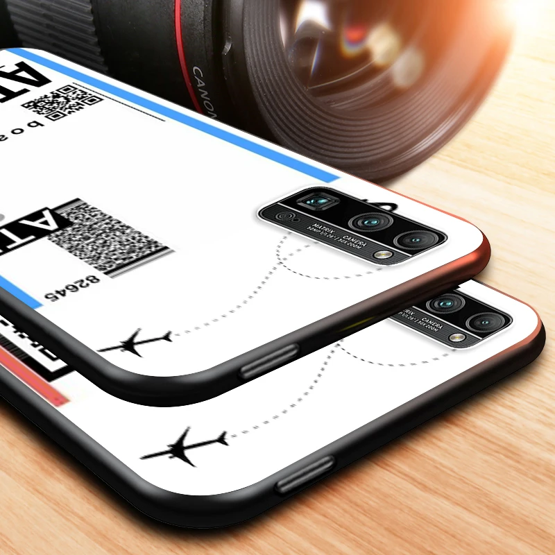 

First Class Plane Ticket for Honor View 30i 30S 30 20S 20 20i 20E V20 10X 10i 10 9X 9S 9A Pro Plus Lite Black Phone Case