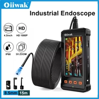 oiiwak 8 5mm industrial endoscope mini camera 4 3 ips 1080p ip68 waterproof borescope camera snake inspection sewer plumbing