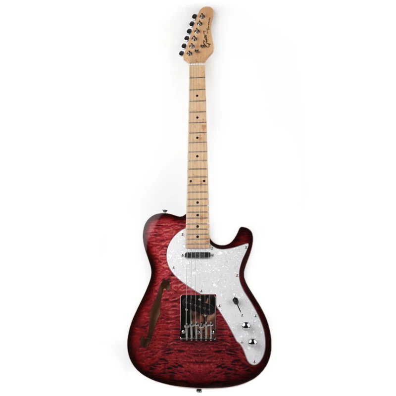 

Good quality quilted maple electric guitar red free shipping