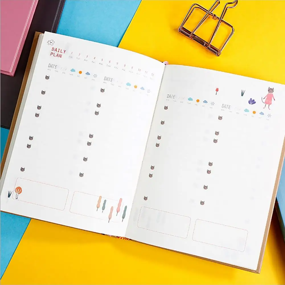 32K 128 Sheets Year Planner Hardcover Notebook Hard Page Lovely For Business Office School | Канцтовары для офиса и дома