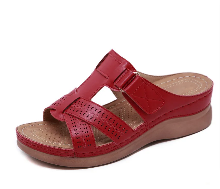 

summer female sandals car line wear-resistant anti-slip large size retro with thick bottom comfortable sandals rty67
