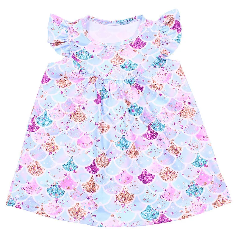 Летняя одежда для маленьких девочек Футболка с принтом фламинго единорога