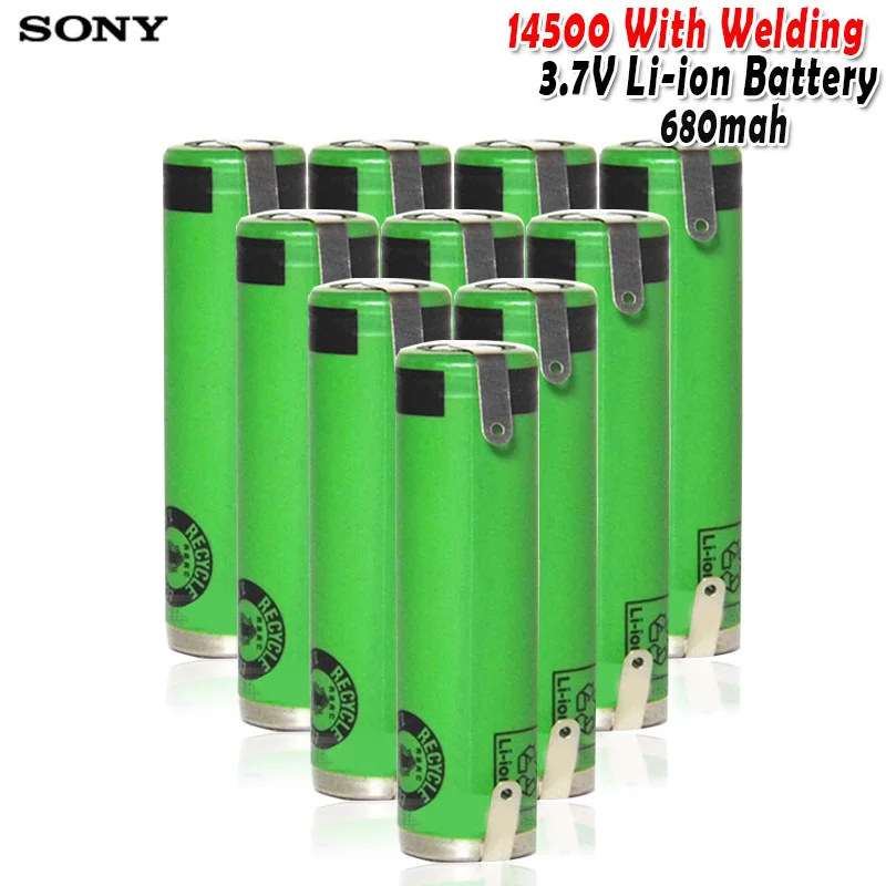 Литий ионные аккумуляторы Sony 14500 3 7 В AA 680 мАч с сваркой для электрической зубной