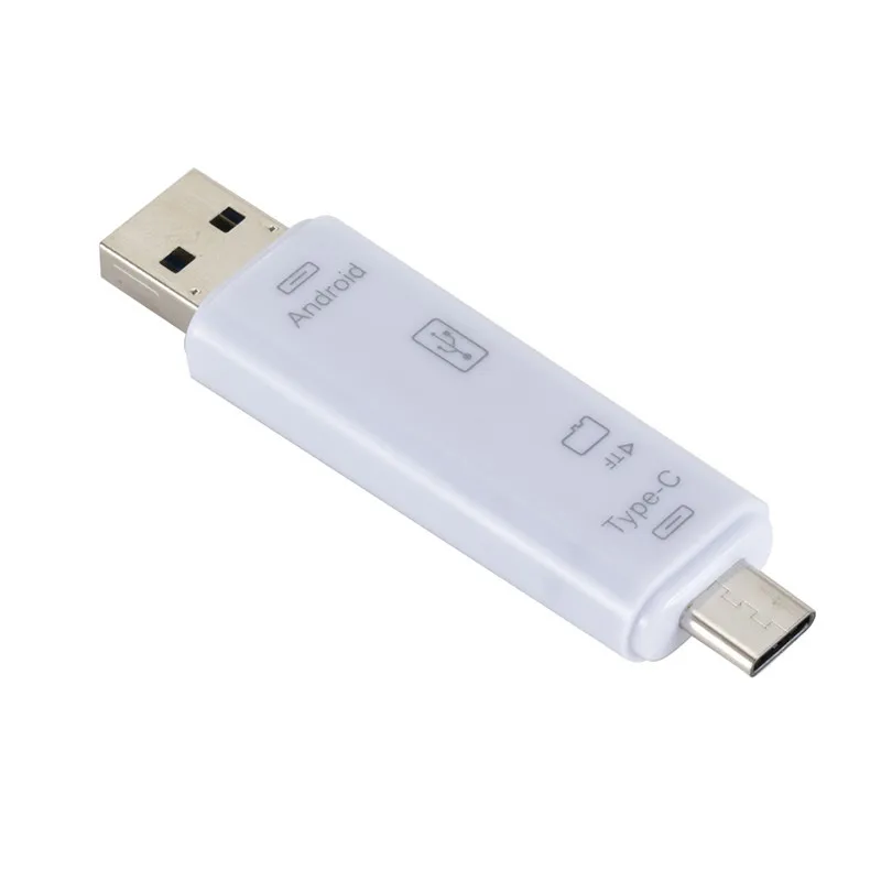 Type C и Micro USB 5 в 1 OTG кард-ридер флэш-накопитель высокоскоростной USB2.0 Универсальный