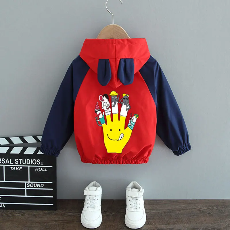 

Casual Summer Cartoon Fingers Pattern Baby Boy Jackets Spring Patchwork Child Coat Children Outerwear Kids Outfits 1-7 Years Old