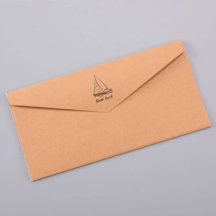 Kraft-paper 10 шт./лот, европейский стиль, винтажный горячего тиснения печать конвертов из крафт-бумаги конверт для свадьбы письмо-приглашение 110 мм X 220 мм - Цвет: Kraft-paper