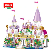girls friends modern princesss castle luxury magical house model set with dolls building blocks diy toys for kids 731pcs bricks