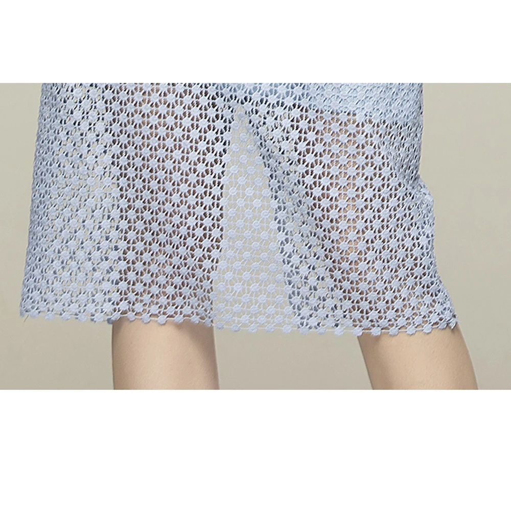 

Simgent High End Dress Women 2021 Long Sleeve Ruffles V-Neck Midi Elegant Party Hollow Out Lace Dress Vestidos SG012142