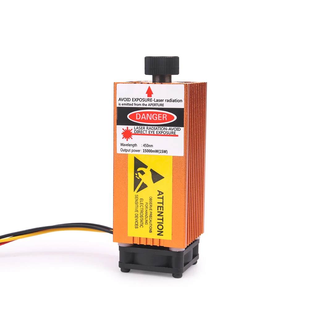 15 Вт регулируемый фокус сине фиолетовый лазерный модуль с гравировальным