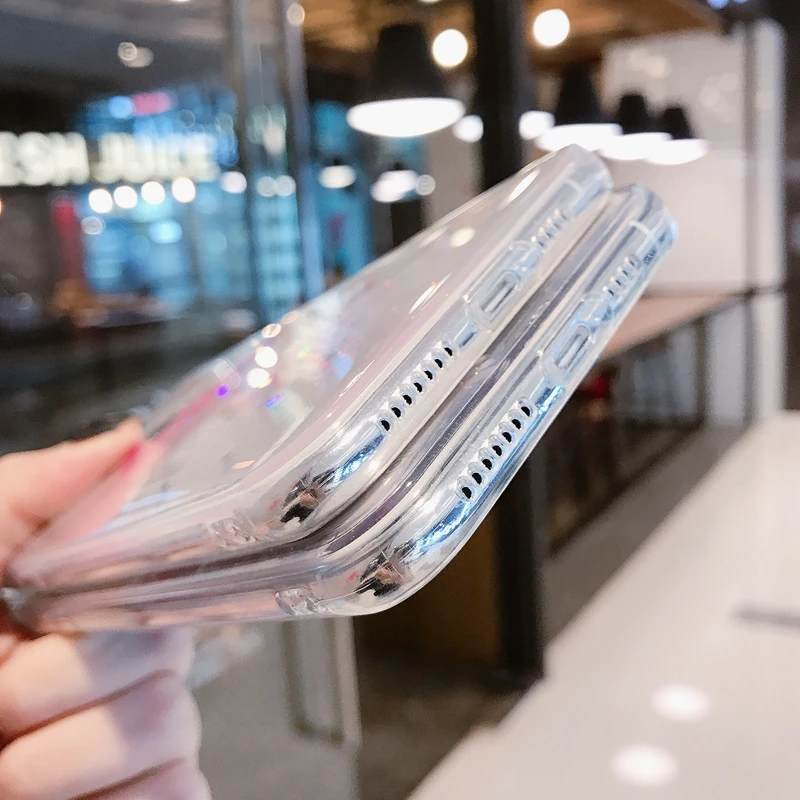 Для iPhone 6 6s 7 8 Plus 10 X XS XR Max Фламинго Блестящий Мягкий силиконовый прозрачный чехол