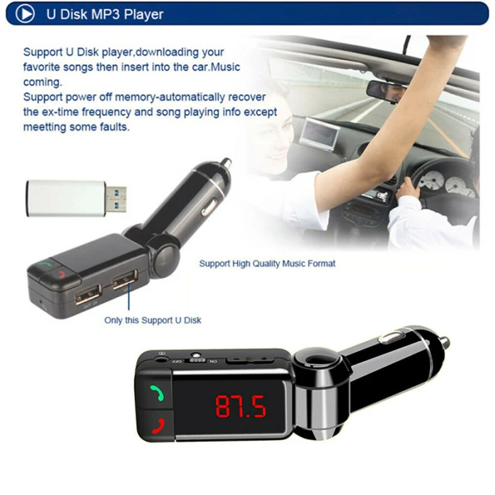 Bluetooth FM передатчик беспроводной MP3 плеер Автомобильный Комплект двойной USB зарядное устройство для универсальных телефонов и распродажа