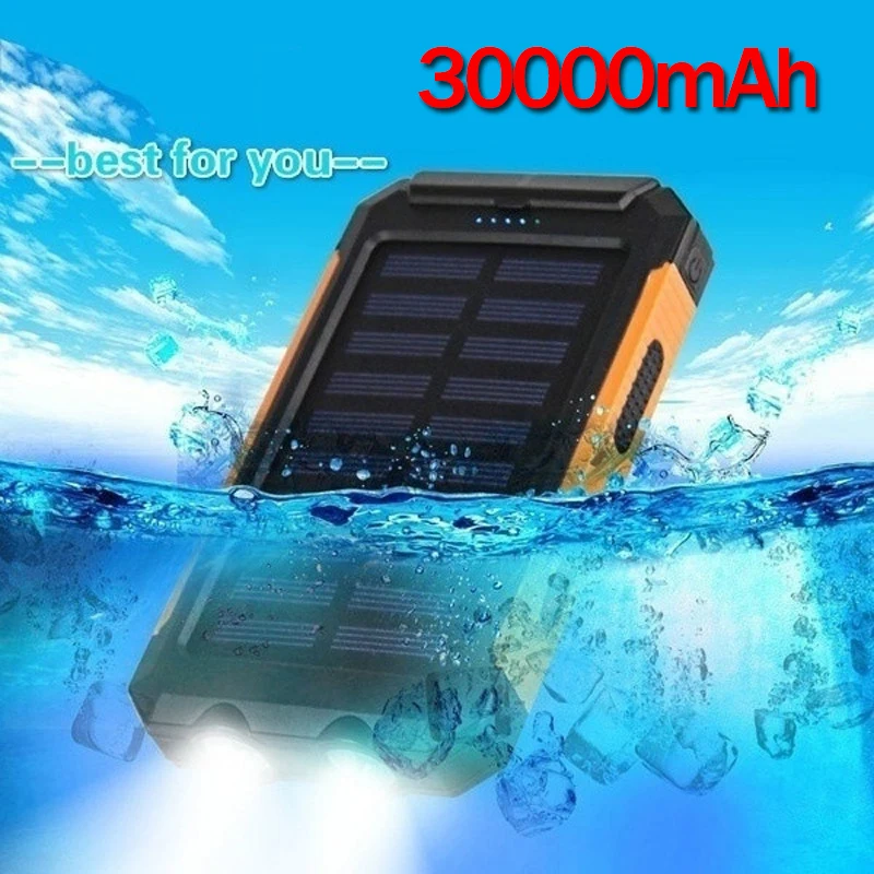 2020 Новый 30000mAh внешний аккумулятор с компасом Солнечная большая емкость