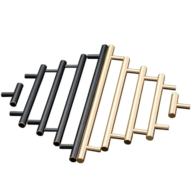 Черный/золотой современный шкаф ручки и Твердая Латунь кухонные дверные