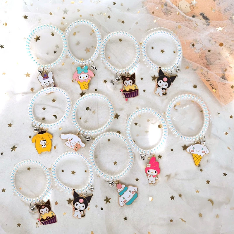 

Темперамент Ins Kuromi Poms Purin Fly Meow Cinnamoroll Melody мультфильм девочка сердце маленький колокольчик веревка для волос детская игрушка праздничные под...