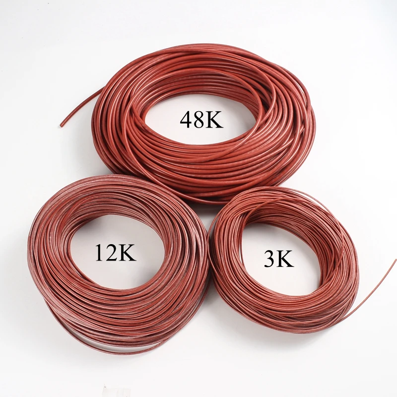 12V~ 220V 9ohm~ 510ohm Силиконовый нагревательный кабель из углеродного волокна инфракрасный, проходящий под полом нагреватель Электрический провод теплая горячая линия домашняя напольная система