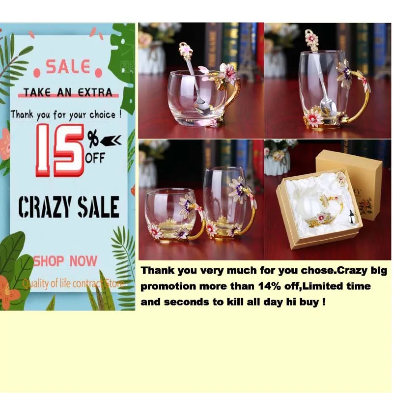 Винная мебель Хрустальная чашка цветочный чай стеклянная для воды Кофейная