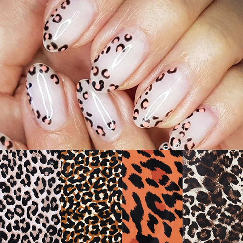 10 шт. 20 см дизайн ногтей перевод рисунка наклейки леопардовая Фольга для набор