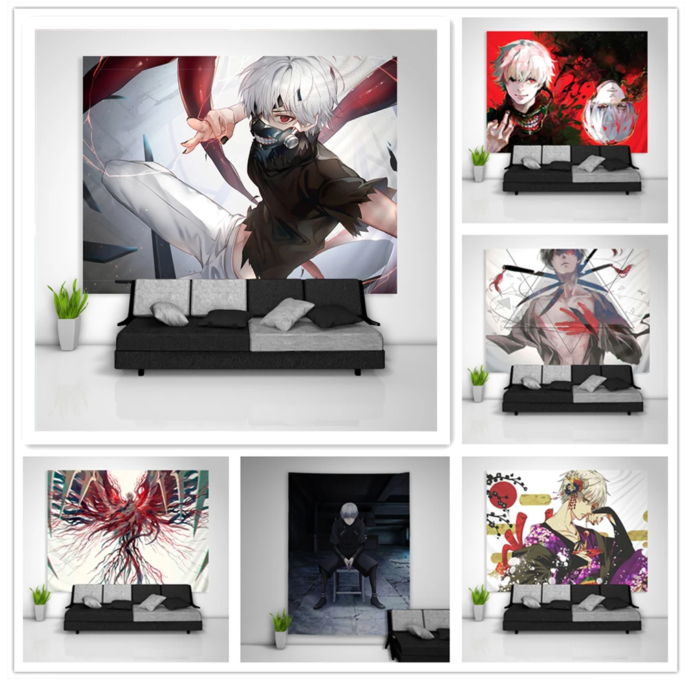 

Tokyo Ghoul Kaneki Ken Tapestry Art Wall Hanging Sofa Table Bed Cover Home Decor Poster