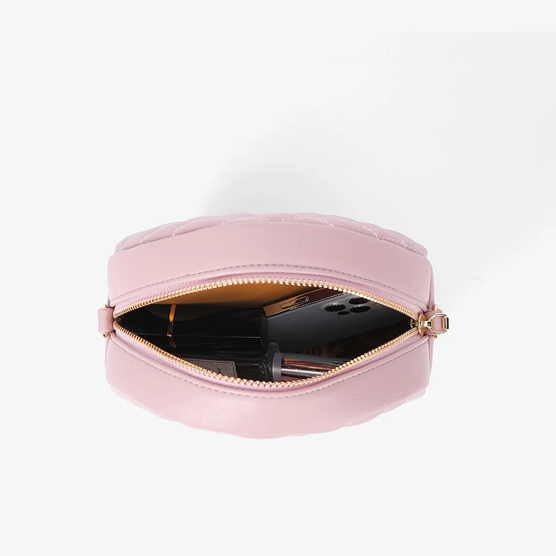 

Round Solid Color Simple Soft PU Leather Crossbody Bags for Women 2021 Brand Designer Travel Mini Female Shoulder Handbags Purse