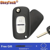 okeytech 23 button for renault clio 3 megane 3 kangoo modus flip folding remote control car key shell case fob with uncut blade