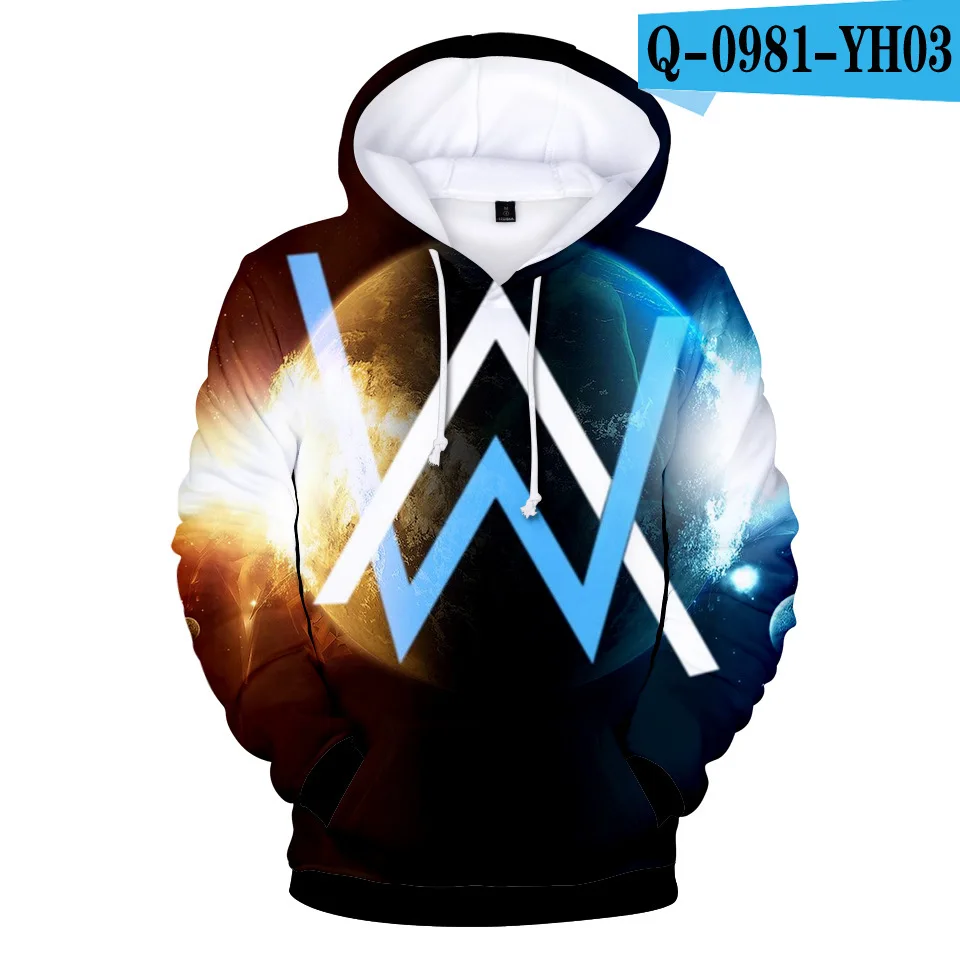 Стиль Alan Walker электронная музыка Tiancai Allen Walker сопутствующие товары осенняя одежда 3D цветная печать Толстовка - Цвет: Фиолетовый