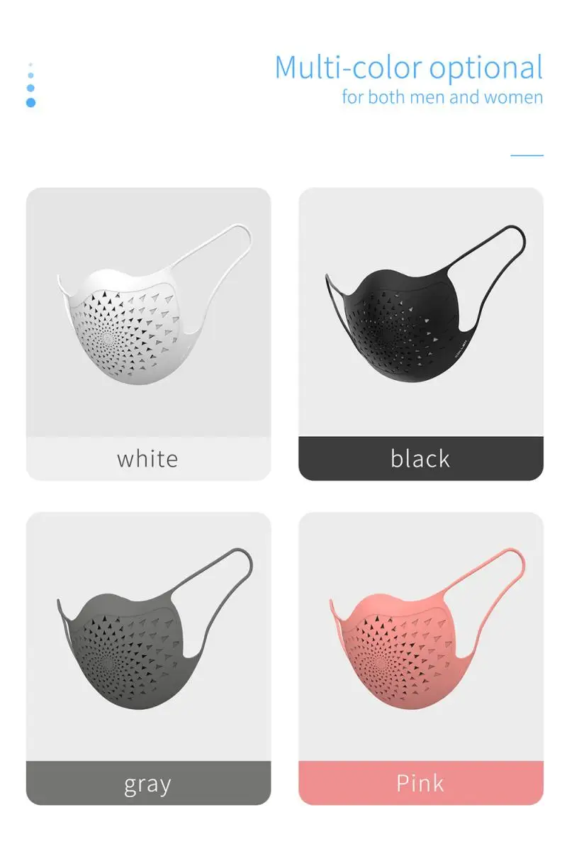 

Многоразовая силиконовая маска для лица, респираторная маска, 5-слойная защита от пыли, теплая дышащая маска, защитная маска для лица