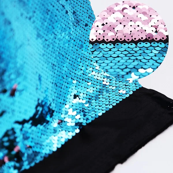 Blue Pink Высокое качество 130*50 см Реверсивный Русалка рыбья чешуя блесток ткань блестящие пайетки ткань для рукоделия пальто платье/Подушка/одежда - Цвет: Blue Pink