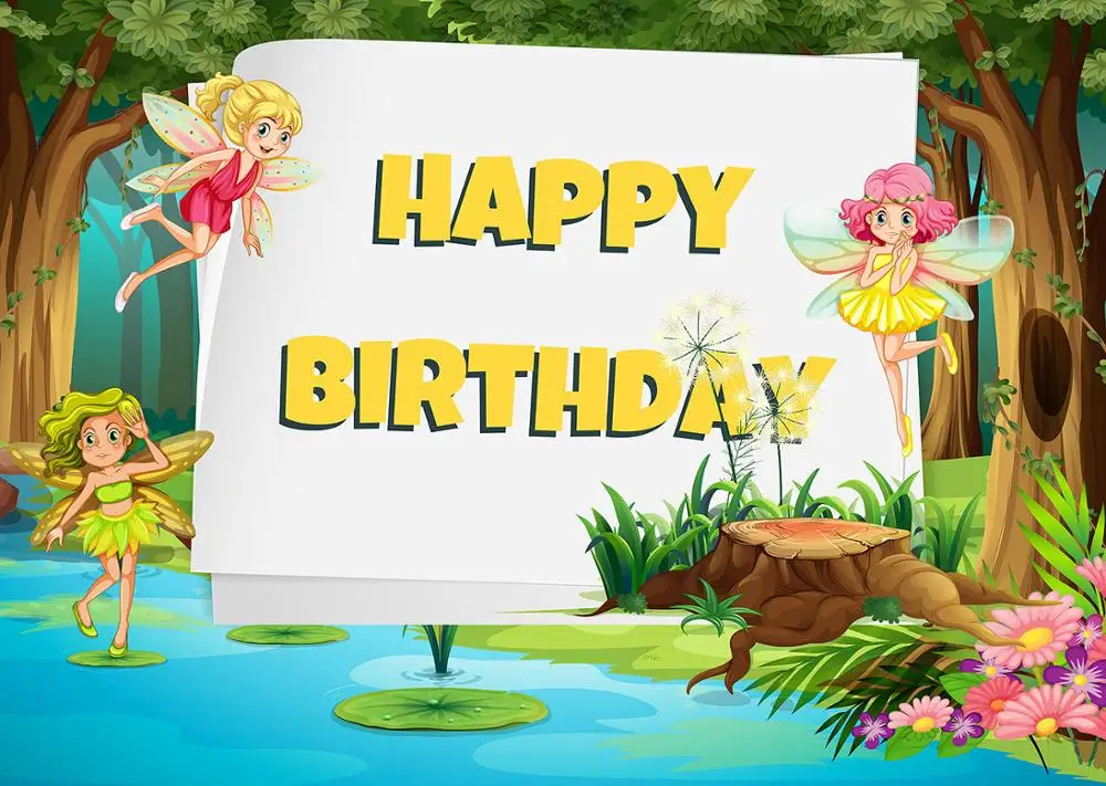 Рисунком лесных Ангел Happy Birthday Алфавит день рождения комплект фотографии фоном