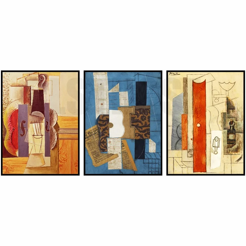 

Abstract Canvas Posters Red Blue Rendered Blocky Home Decoration Painting Prints For Living Room Nordic Artwork Unframed